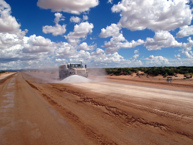 Durasoil’s unique ground-breaking synthetic fluid properties control dust on a micron level in the most extreme and intense-use situations by “wetting out” any soil or aggregate.