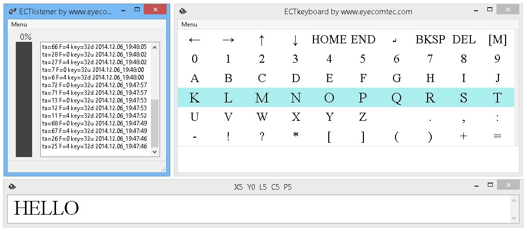 ECTlistener and ECTkeyboard - Assistive Communication Complex by EyeComTec