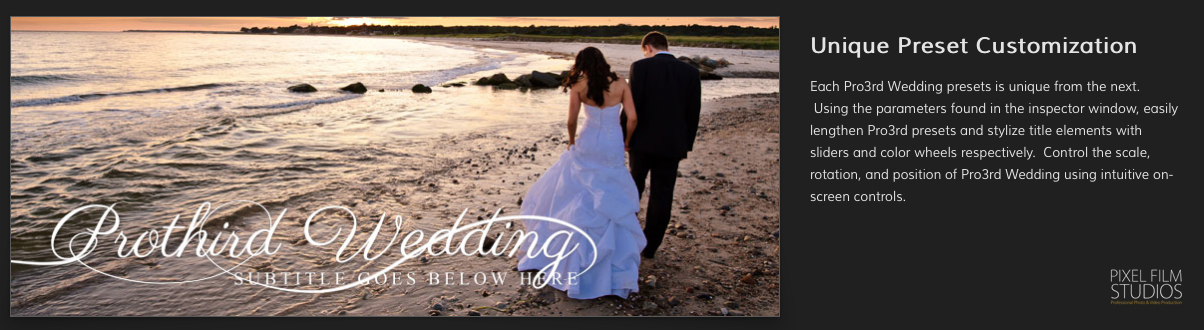 ProIntro Wedding plugin from Pixel Film Studios for FCPX