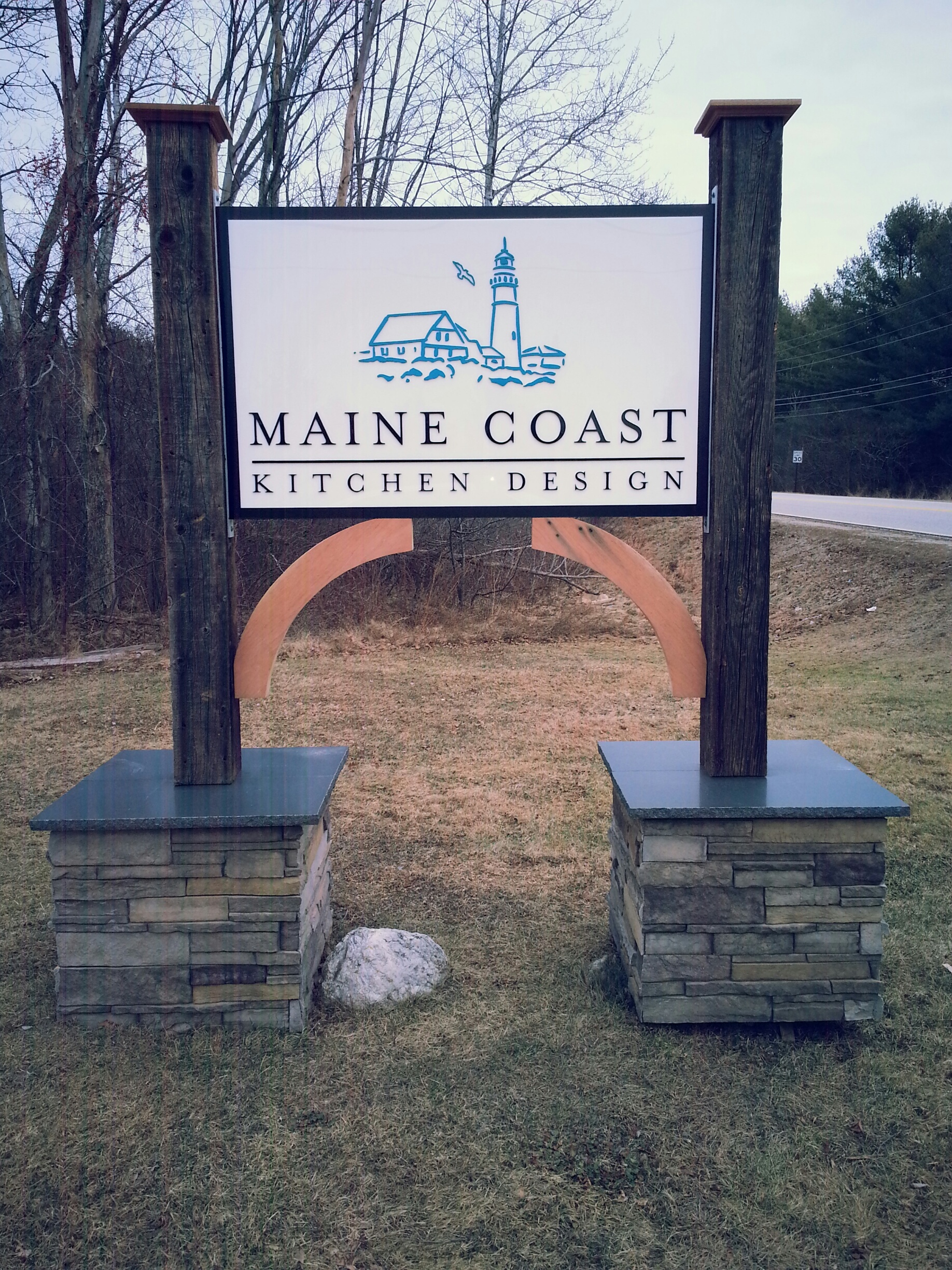 The sign is up at Maine Coast Kitchen Design's new location on Little Wing Drive in Gorham