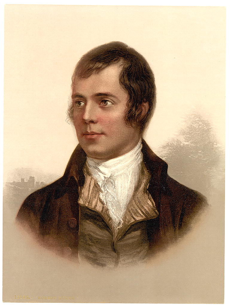 Scottish Poet Robert Burns, from a portrait by Alexander Nasmyth, 1787