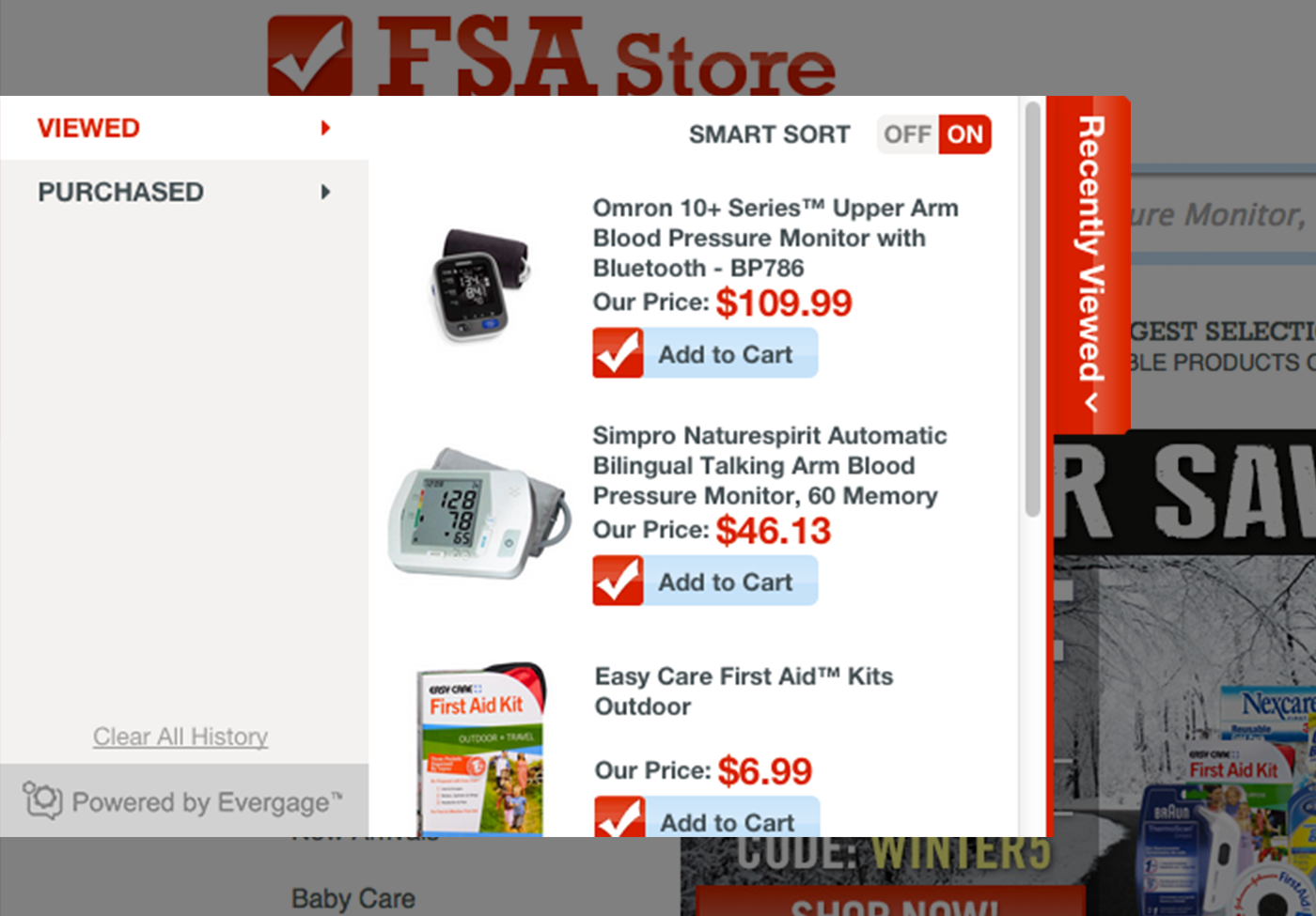 Evergage SmartHistory personalizes the shopping experience, provides convenience and value, for ecommerce site visitors