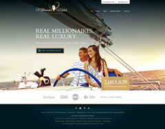 New homepage of millionairematch