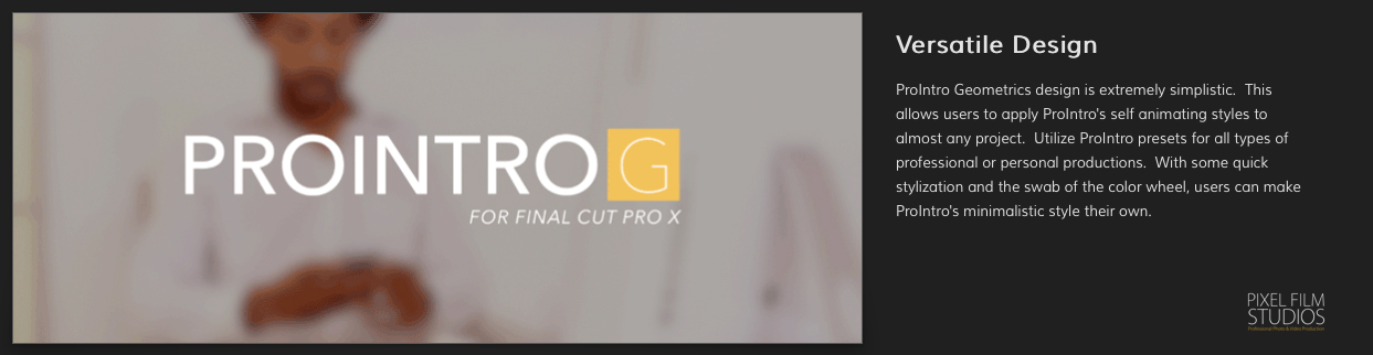 ProIntro GeoMetric Final Cut Pro X Intro Plugin from Pixel Film Studios for FCPX