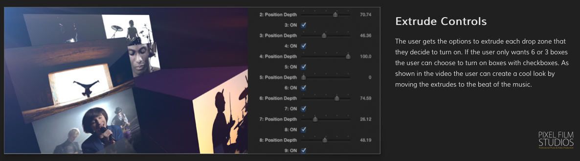 ProWall Volume 3 video wall plugin for Final Cut Pro X from Pixel Film Studios