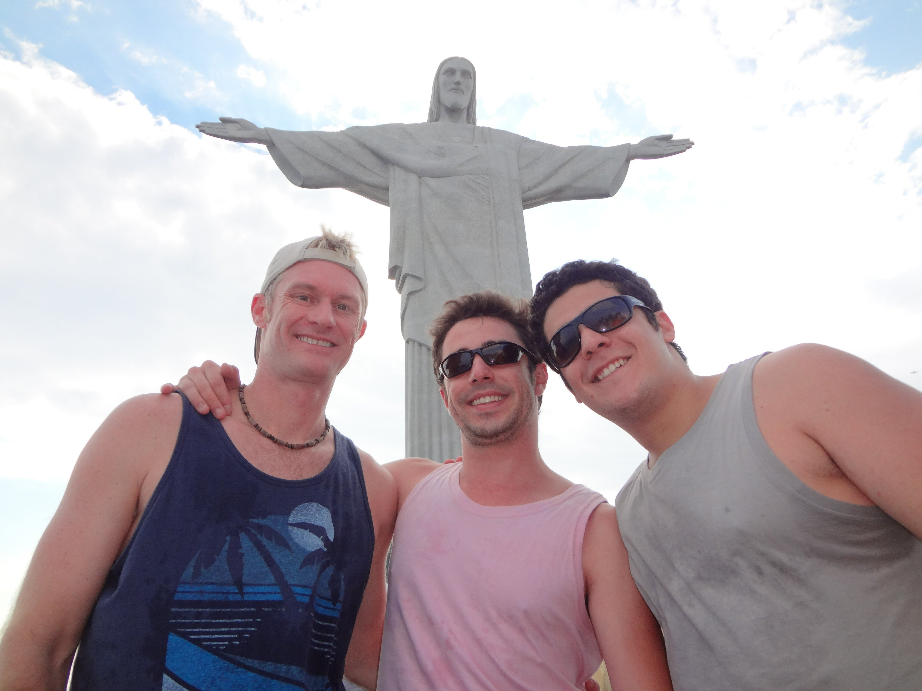 Under the statue of Christ, in Rio de Janeiro, Brazil