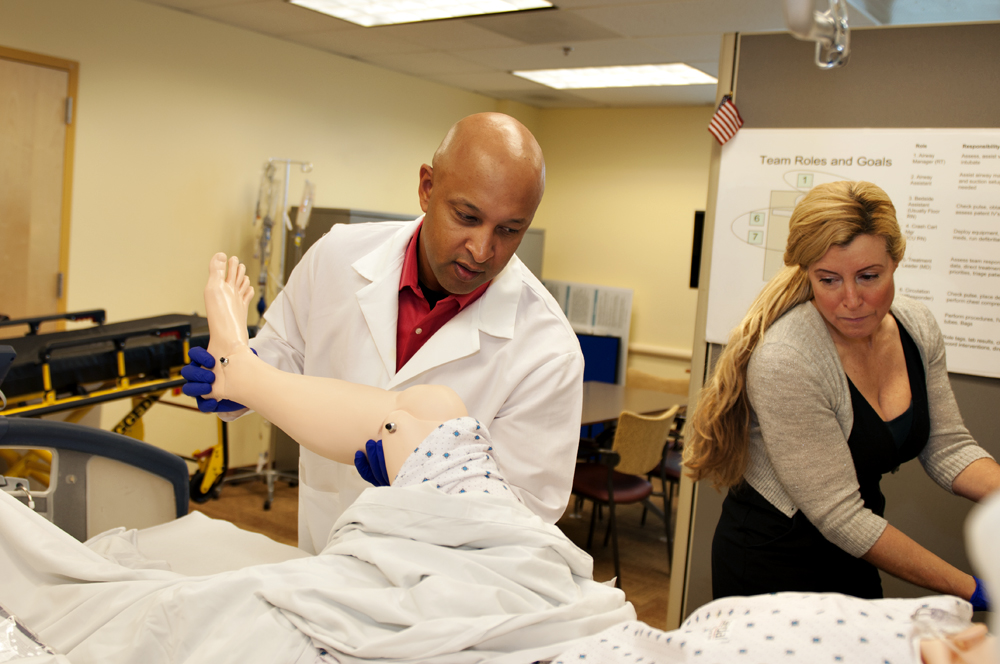Nurses participate in educational exercises at VA Northern California Health Care System.