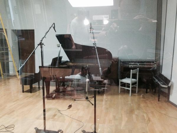 In process: Prepping the room to record My Beloved on a seven-foot Steinway & Sons Model B Grand Piano, at PSI Recording in Birmingham, AL.