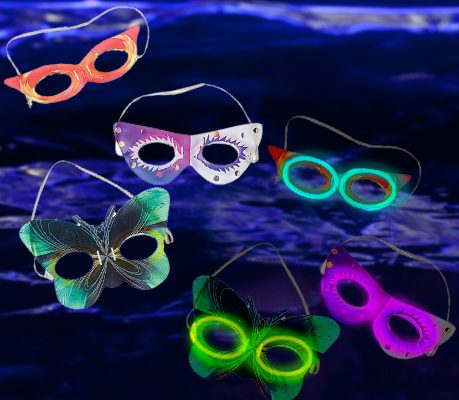 Mardi Gras Glow Masks from Glowsource.com