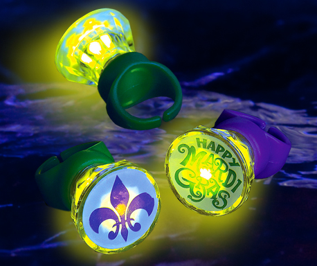 Mardi Gras LED Rings from Glowsource.com