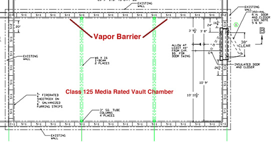Plan drawing of the vault.