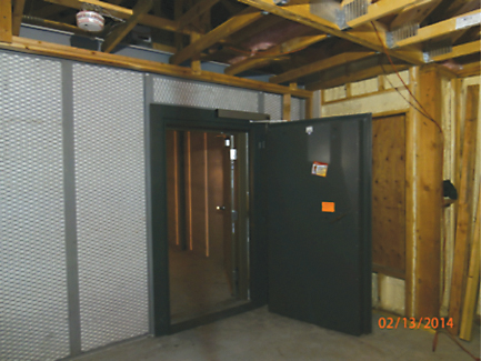 The secure door in the Lyme storage vault.