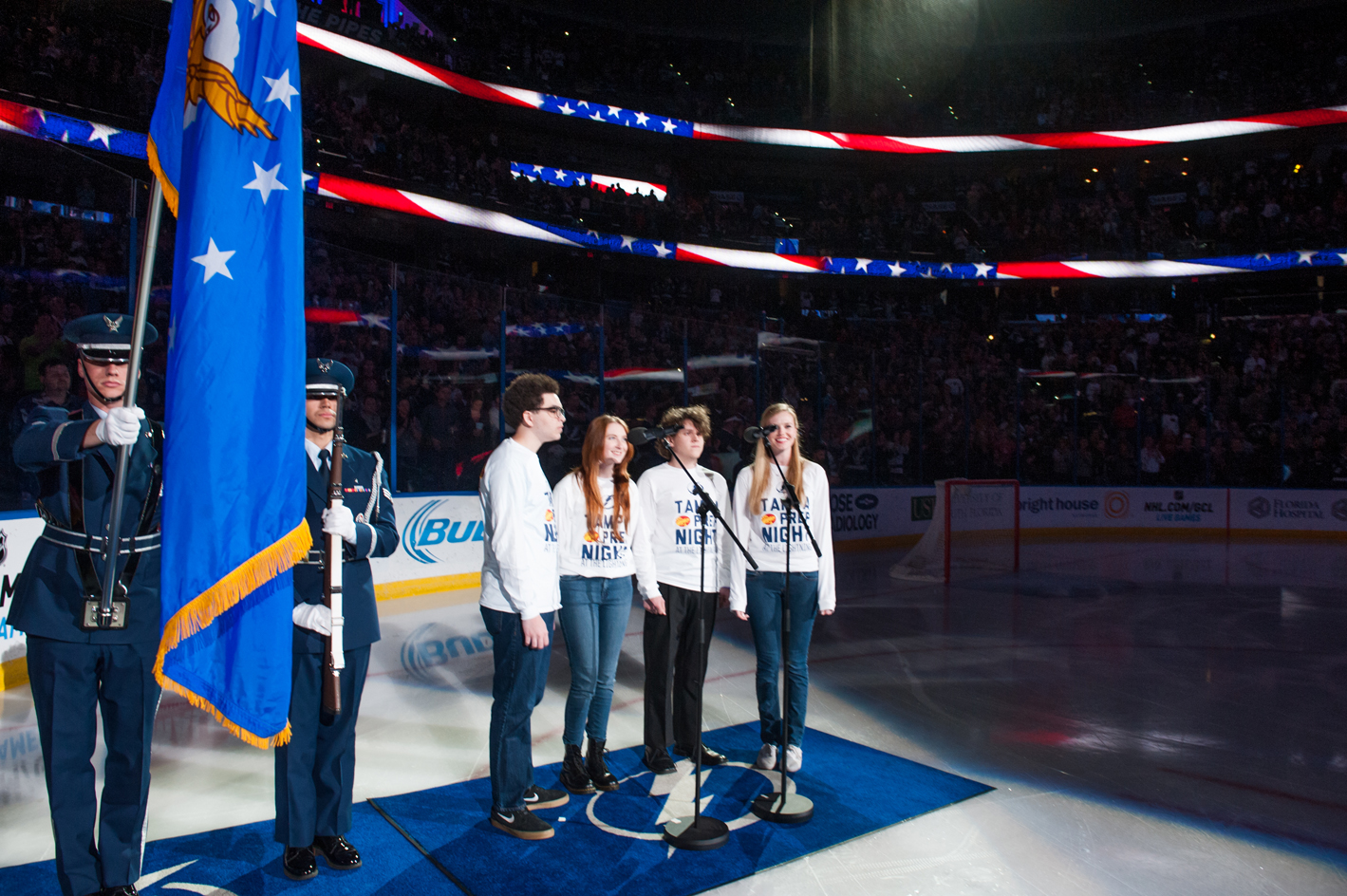 Tampa Prep students perform "The Star Spangled Banner."