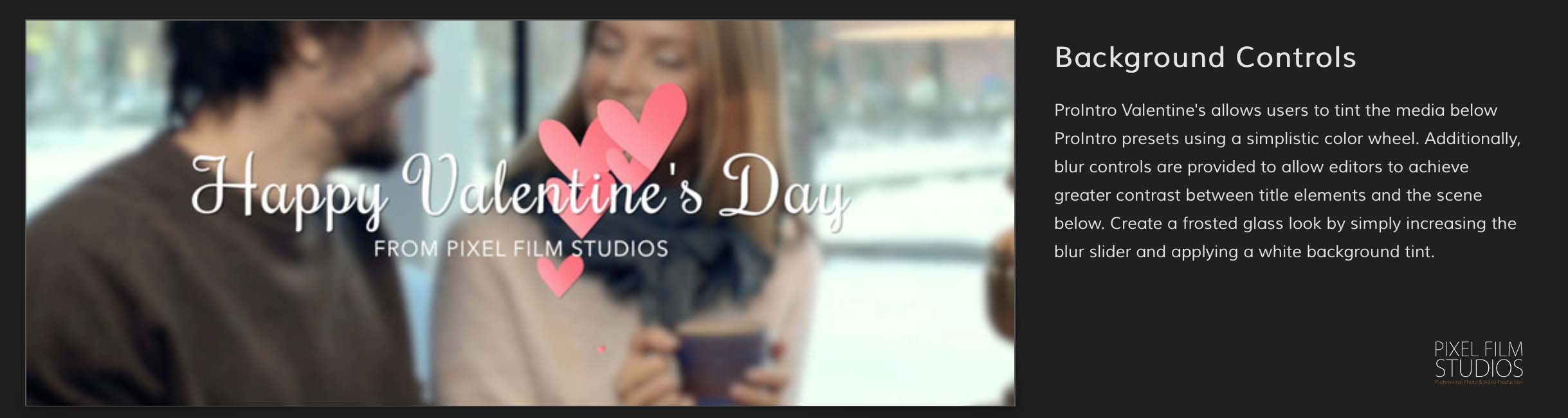 ProIntro Valentine Text Intro Plugin from Pixel Film Studios for FCXP