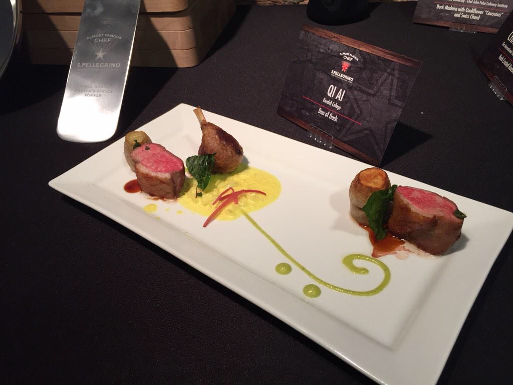 Dish prepared by Chinese Kendall Student for St. Pellegrino Competition