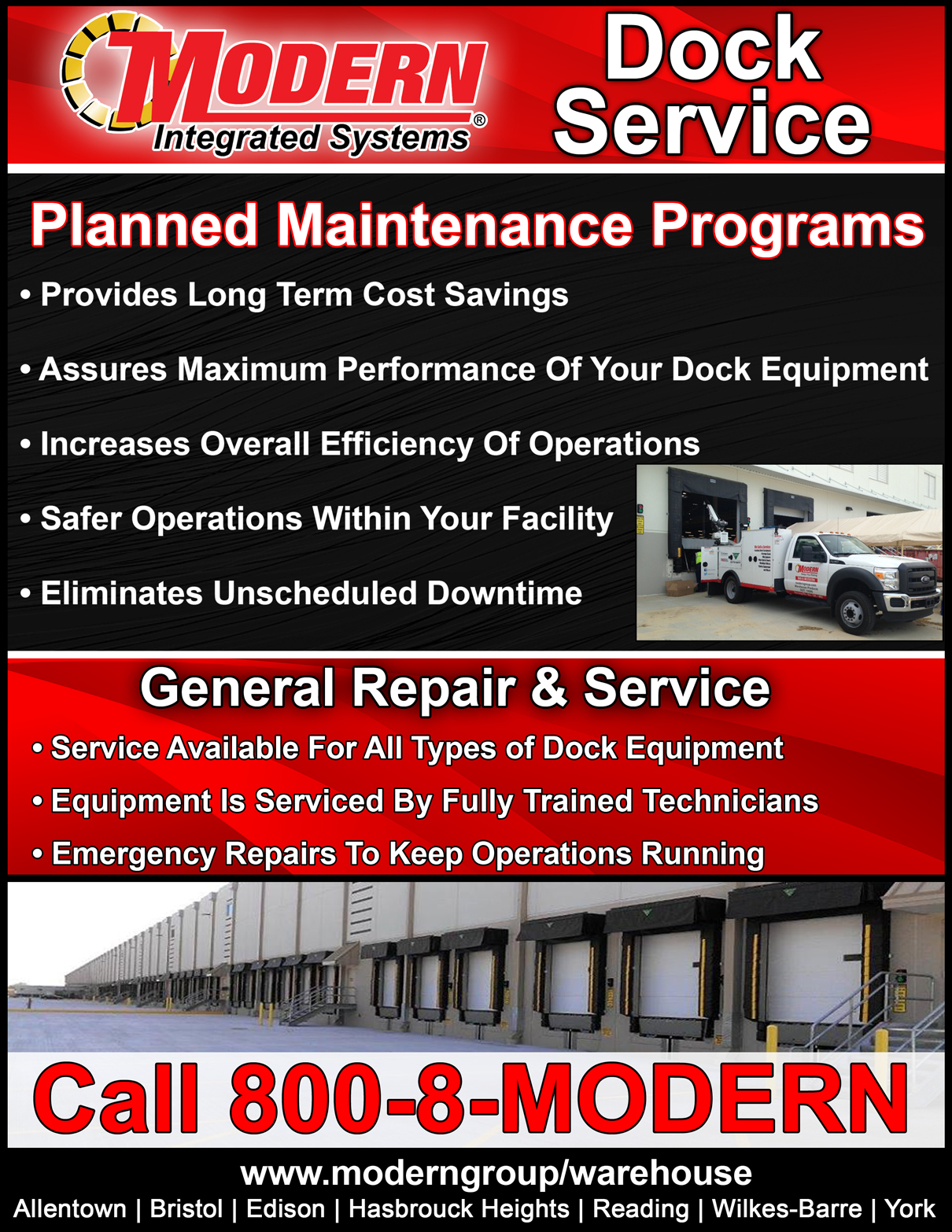 An Overview of Modern's Dock and Door Service Options.
