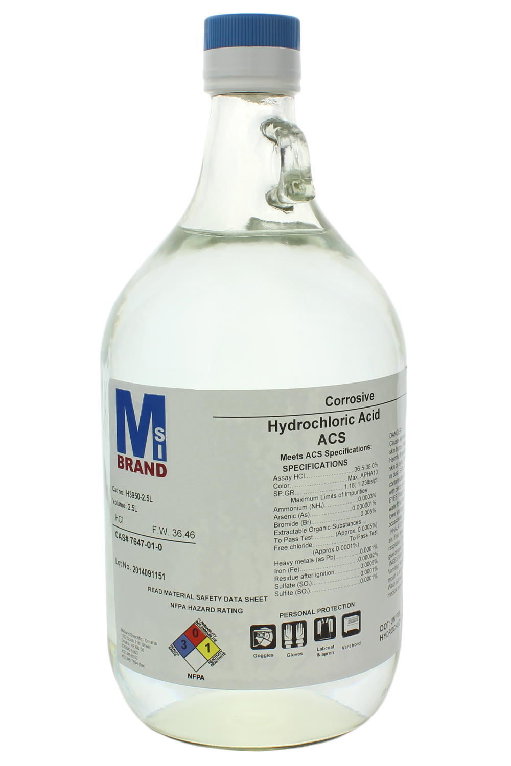 MSI Brand ACS Grade Hydrochloric Acid