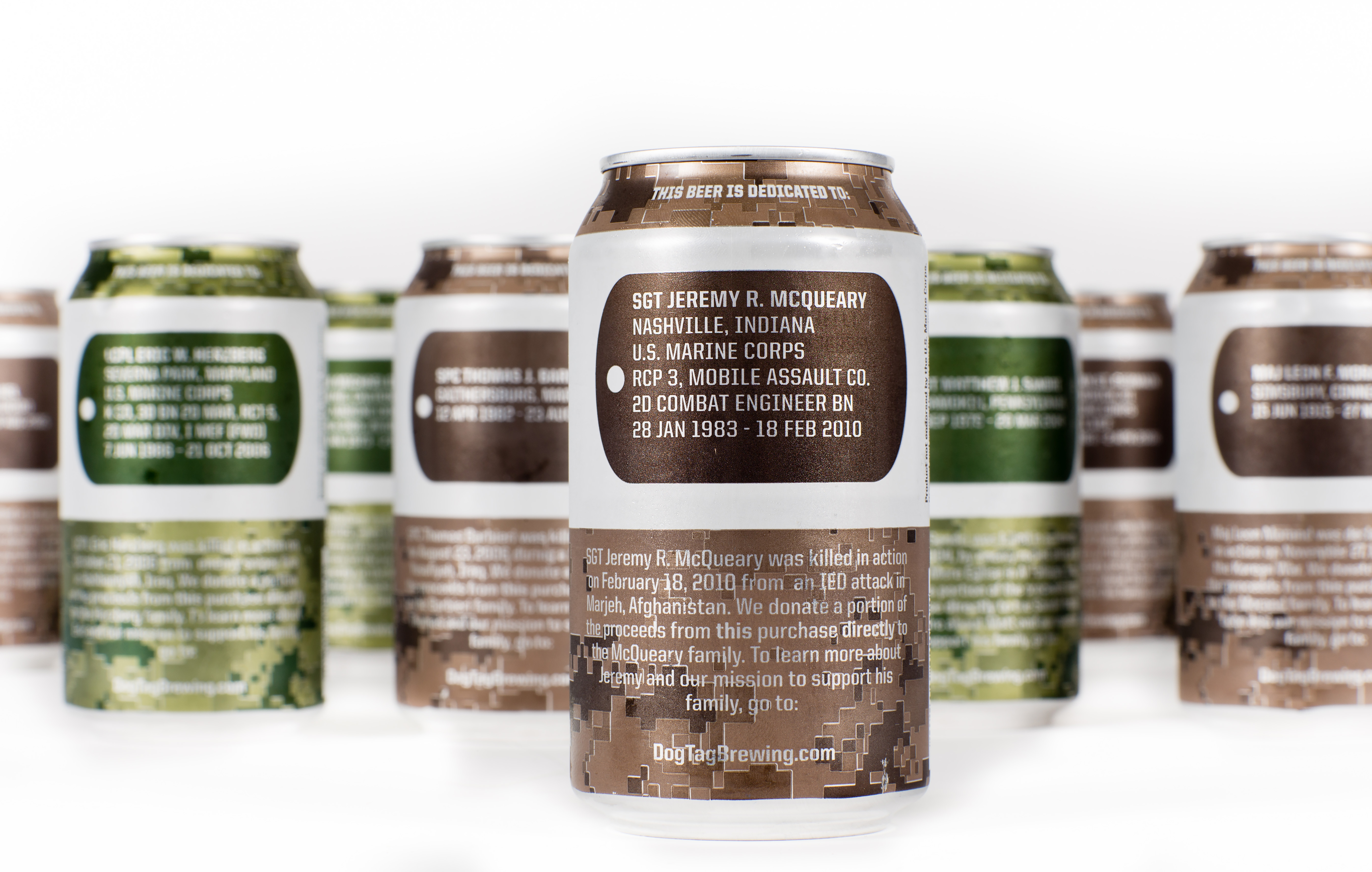 Dog Tag Brewing donates a portion of their proceeds to further honor each warrior featured on their cans.