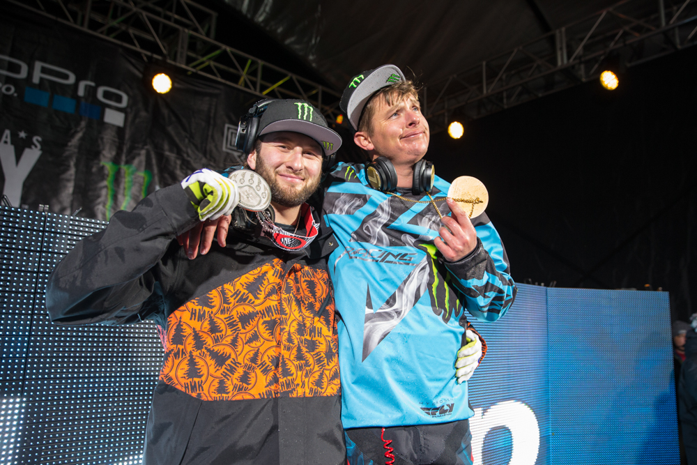 Monster Energy's Cory Davis and Heath Frisby Snowmobile Long Jump X Games 2015