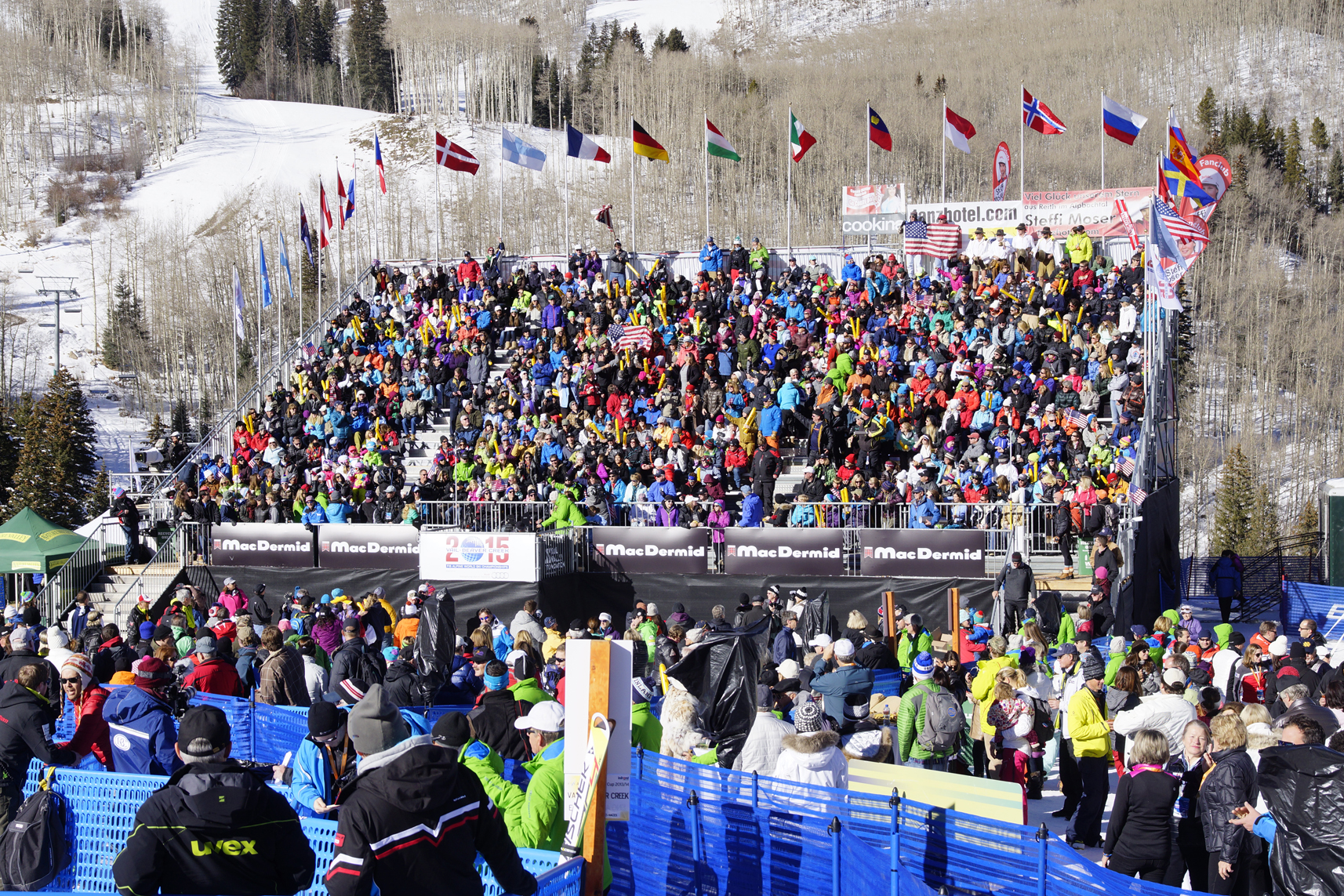 A crowd of spectators enjoys the excitement of the races (photo courtesy of Vail Valley Foundation).