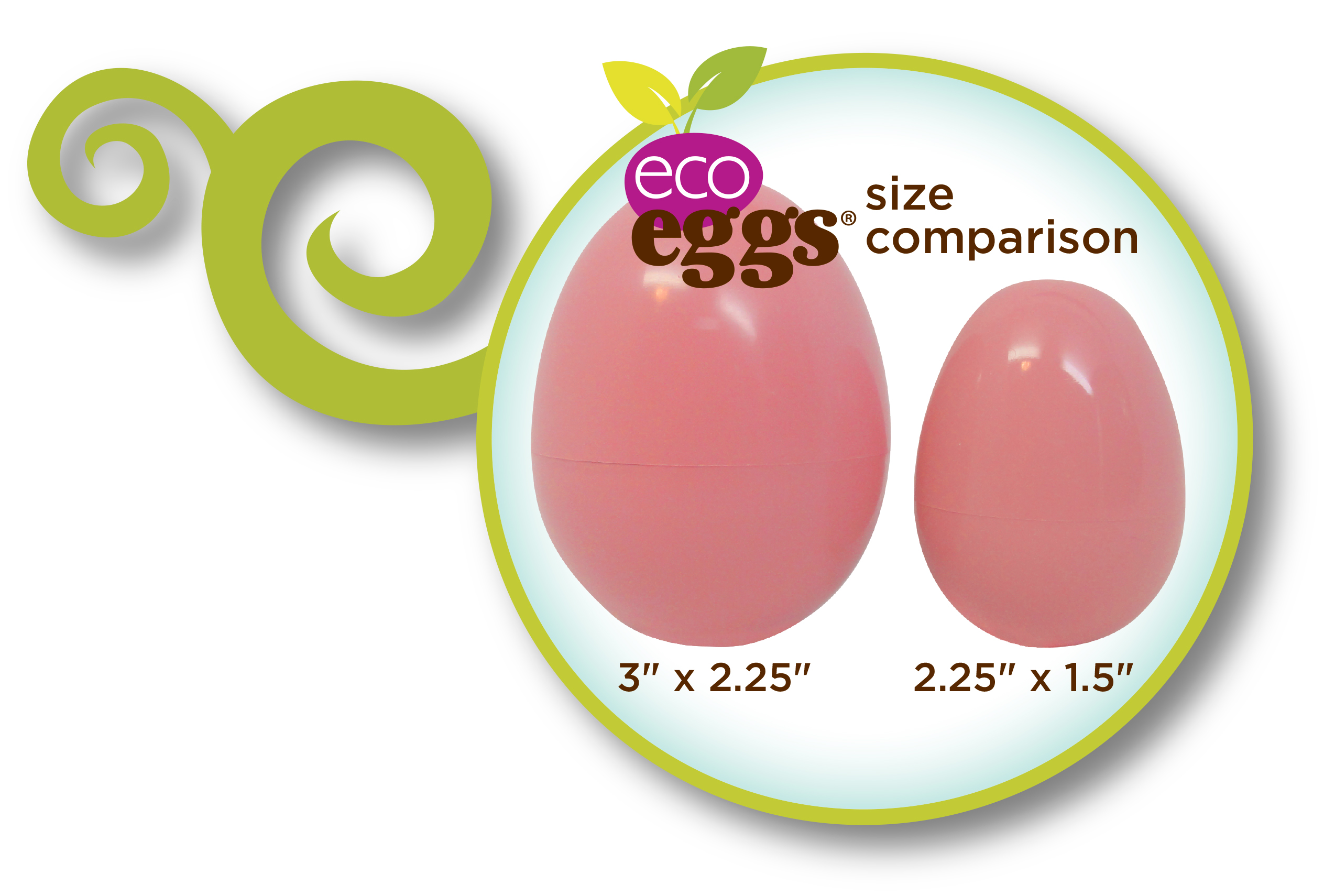 eco eggs now available in smaller size, 2.25" x 1.5"