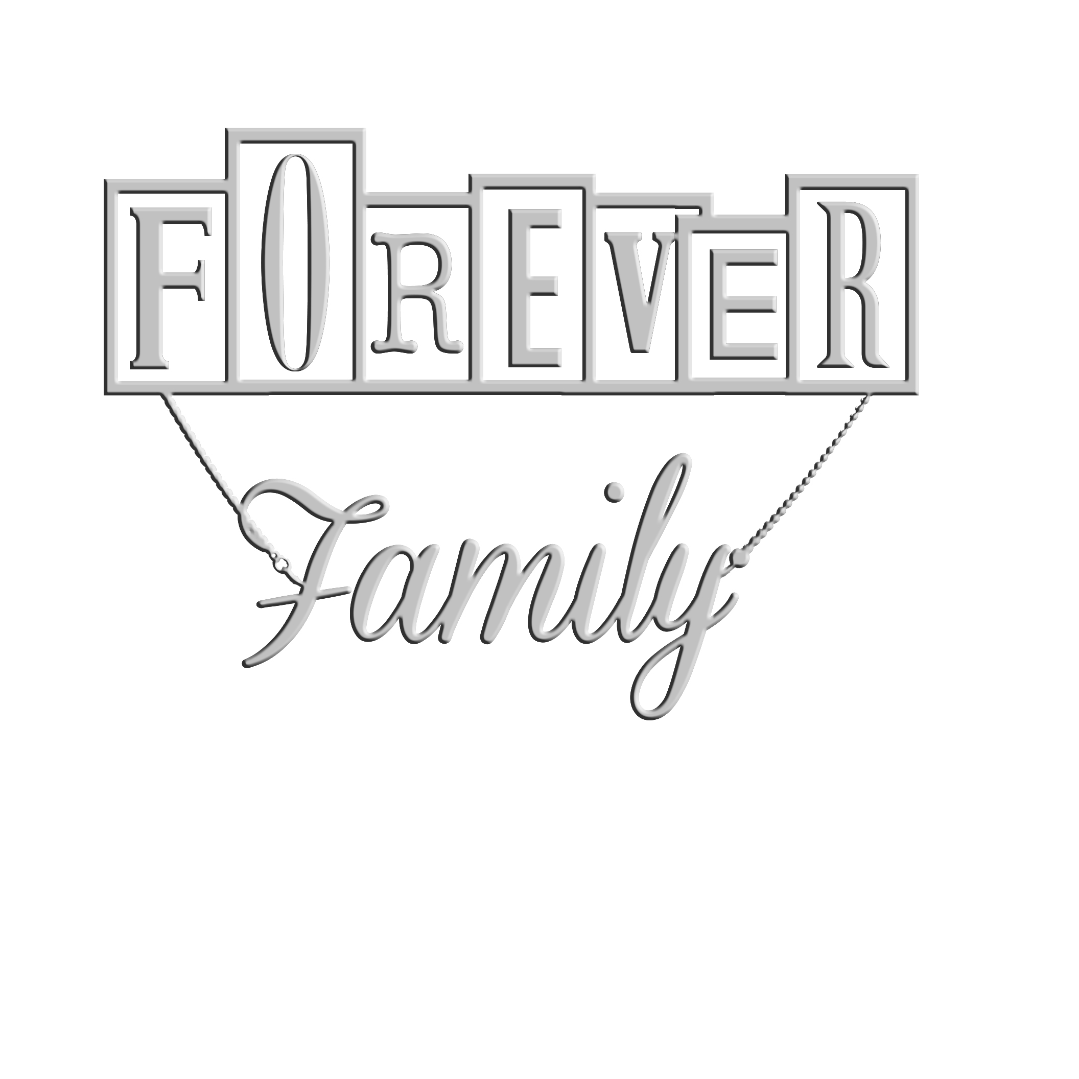 Forever Family logo - white
