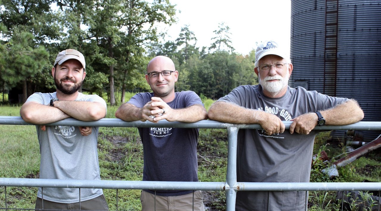 Third-generation owner of Palmetto Farms, David Dorman, and his sons, Devin and Andrew Dorman.
