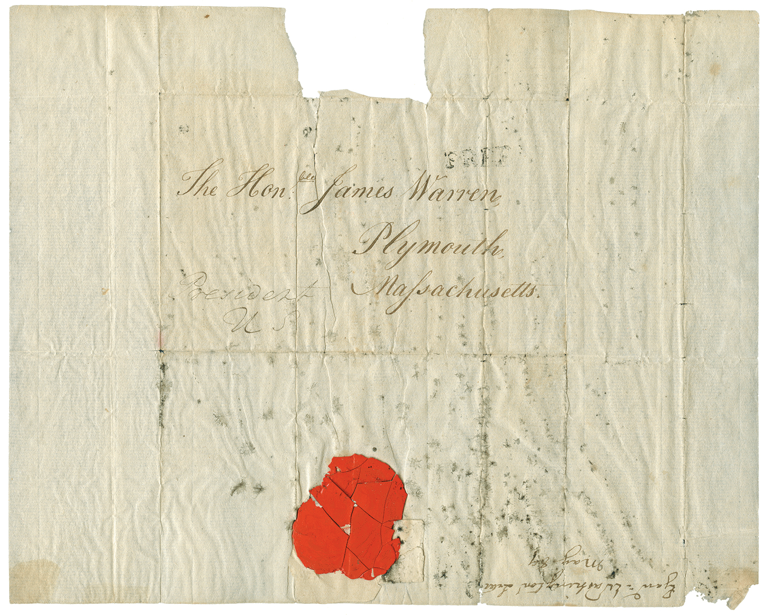 The earliest known U.S. Presidential free frank signed by George Washington.