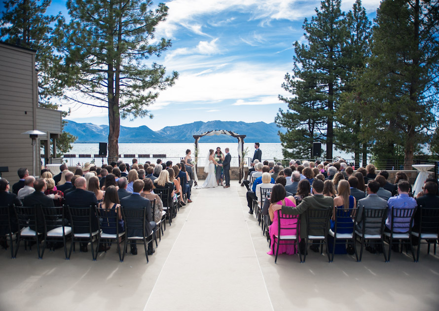 The Landing Resort & Spa’s 3,600-square-foot Rooftop Terrace overlooking Lake Tahoe provides a memorable and photogenic venue for wedding ceremonies (Photo by Indigo Photography).