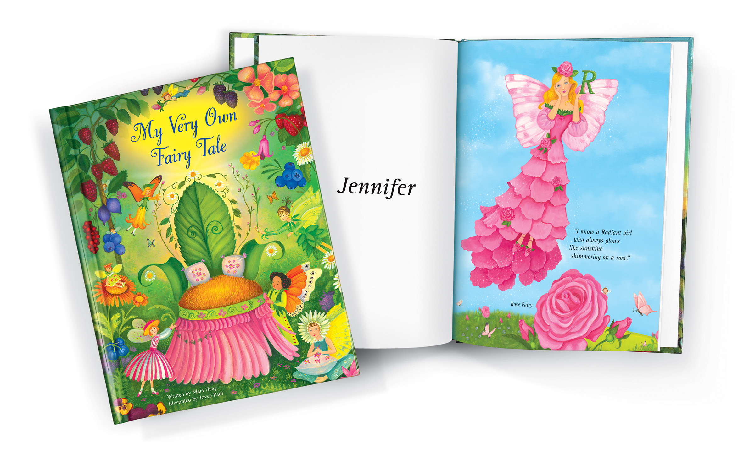 "Sweet Dreams Fairy" is personalized with a girl’s name on the cover and throughout the story and can even be personalized with a girl’s hair color, skin tone, favorite color, town and photo.