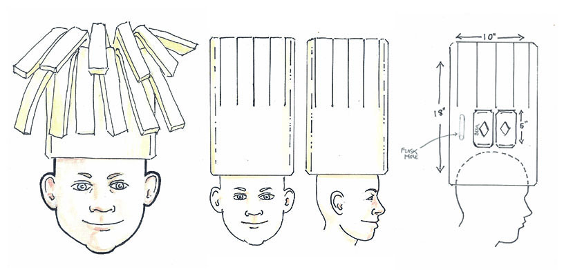 Schematic Drawing of String Cheese Hat