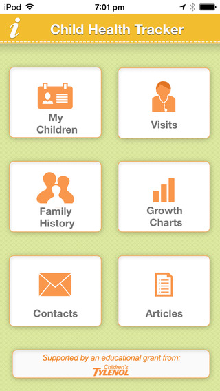 Child Health Tracker App Screen Shot