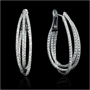 Firenze Jewels Diamond Hoop Earrings