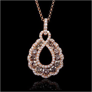 Firenze Jewels Diamond and 18k Rose Gold Pendant