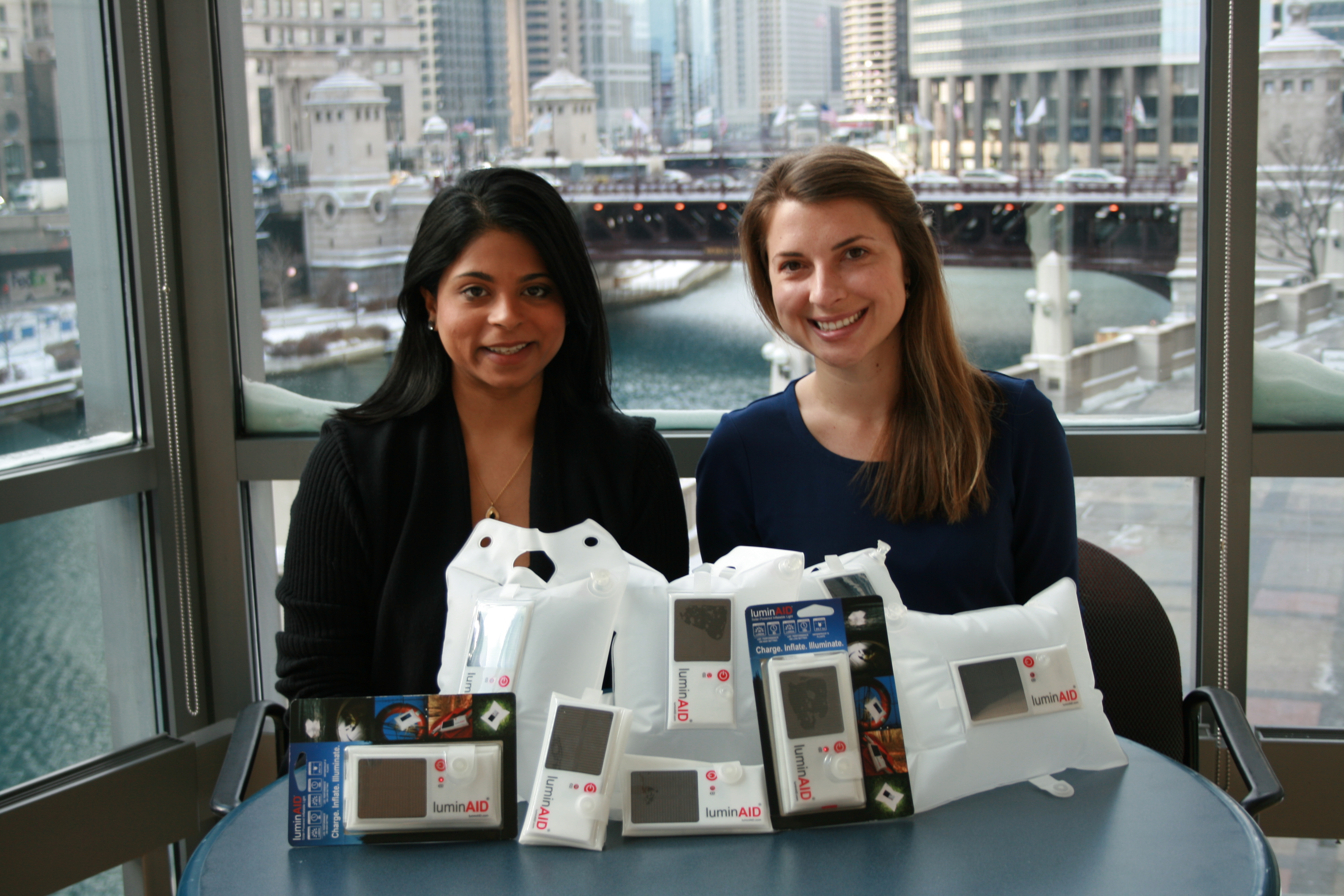 LuminAID Co-Founders Andrea Sreshta and Anna Stork invented their first solar lantern as architecture students after the 2010 Haiti Earthquake.
