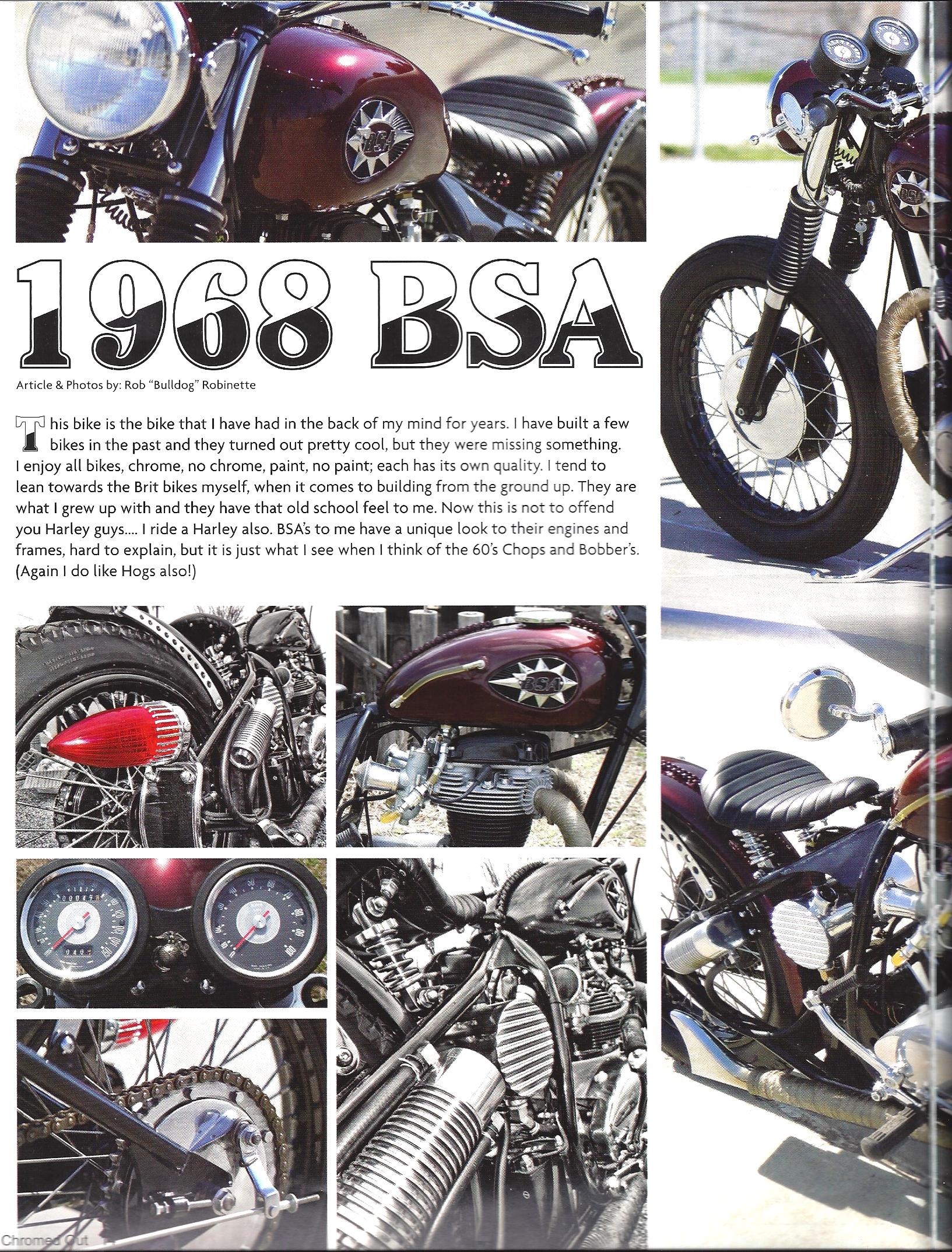 Chrome Out Motorcycle Article on 1968 BSA