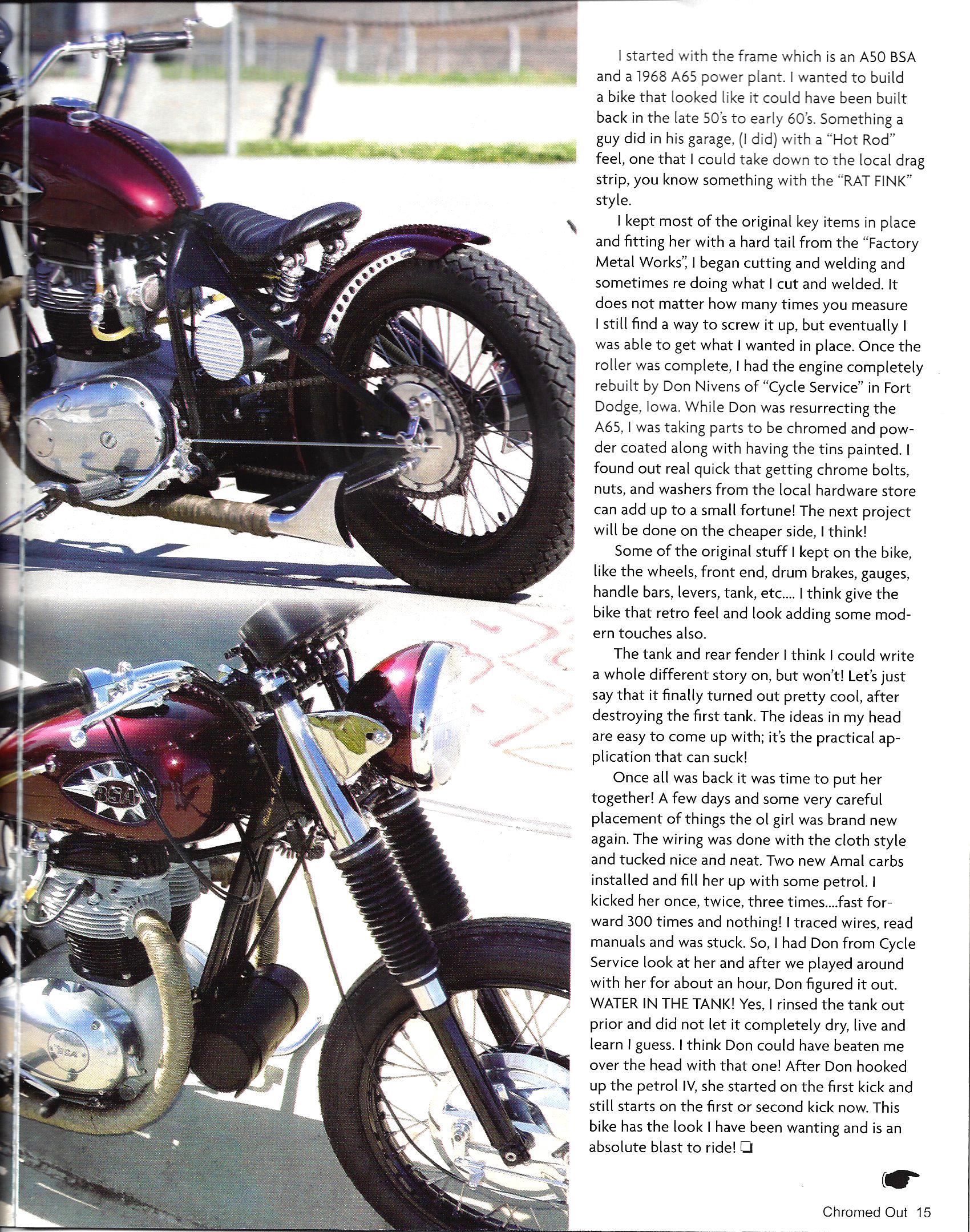 Chromed Out Magazine Article on 1968 BSA page 2