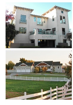 Above: Muir Wood's Outpatient facility in San Rafael, CA. Below: Muir Wood's Residential Treatment facility in Petaluma, CA