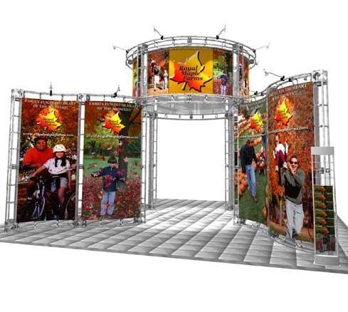 Adage Displays features a full line of truss systems like Canis, this island exhibit from Exhibitor's Handbook.