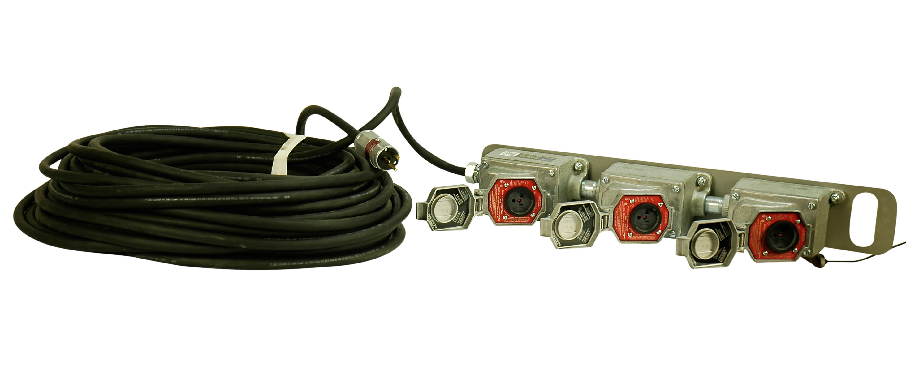 Explosion Proof Three Outlet Extension Cord Terminated with an Explosion Proof Plug
