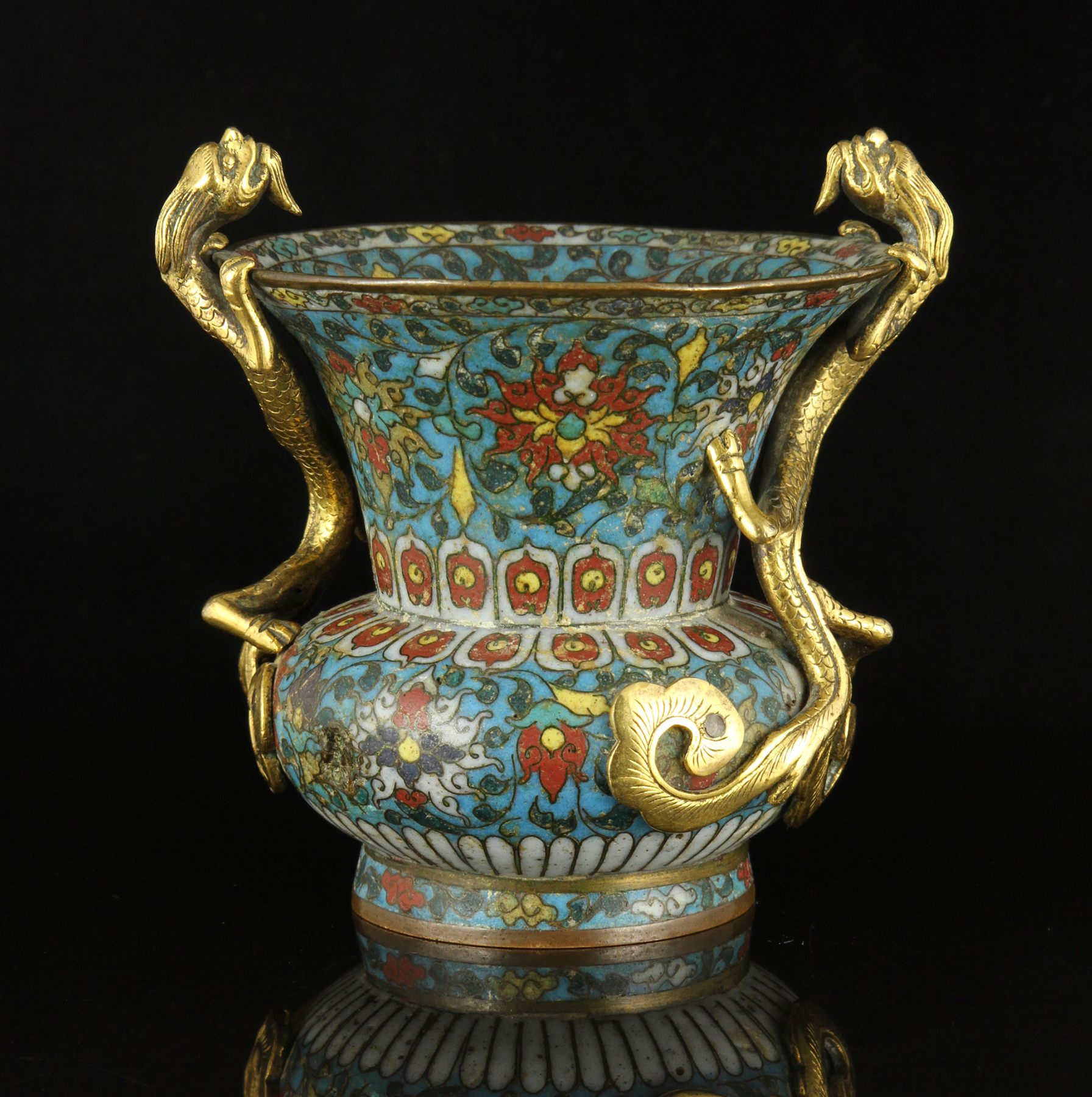 Early 16th century Chinese Ming Dynasty, cloisonné enamel Zun vase