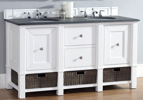 Madison 60″ Double Vanity In Cottage White 800-V60D-CWH from James Martin