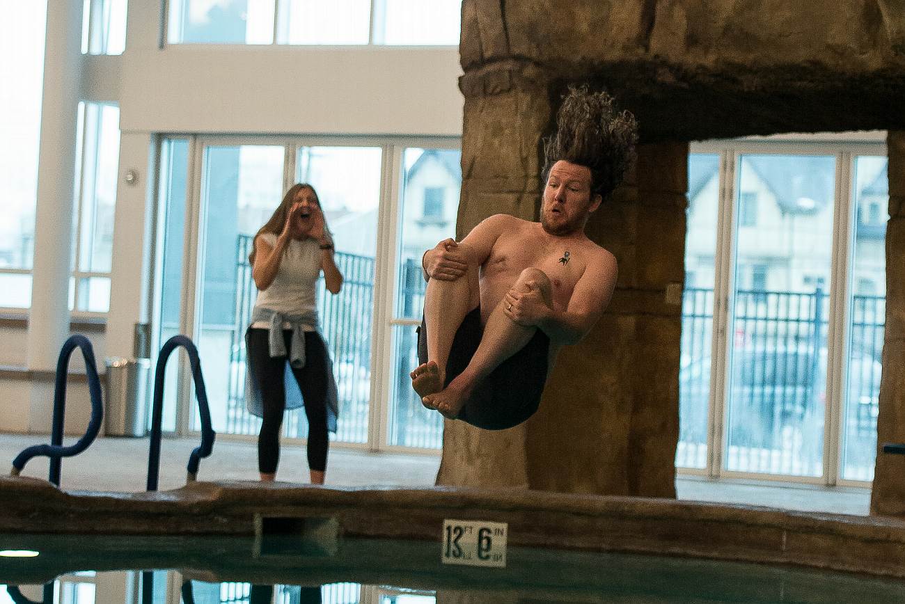 Host a cannonball contest at a public pool