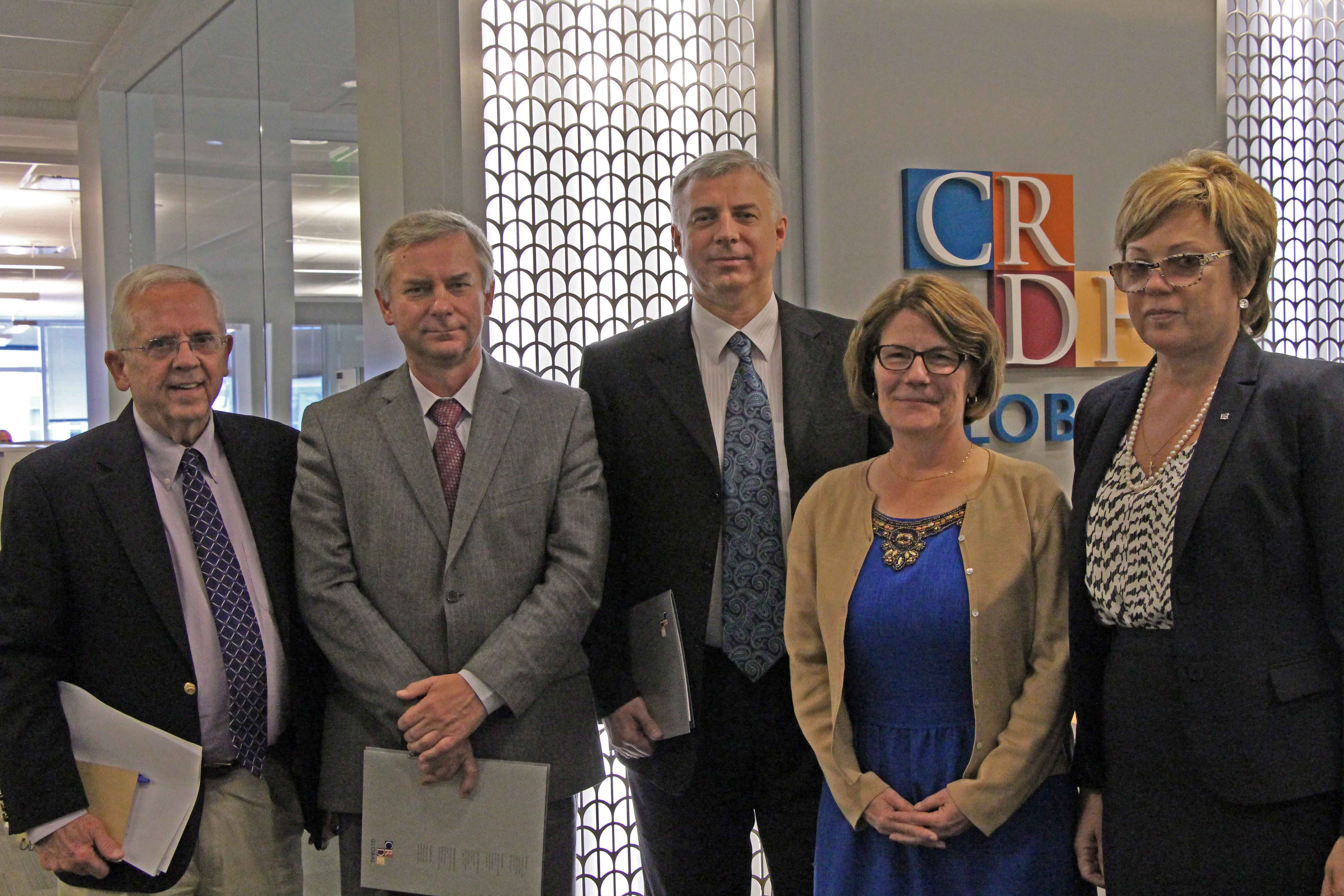 Minister Kvit meets with CRDF Global executives during a visit to its headquarters in Arlington, VA