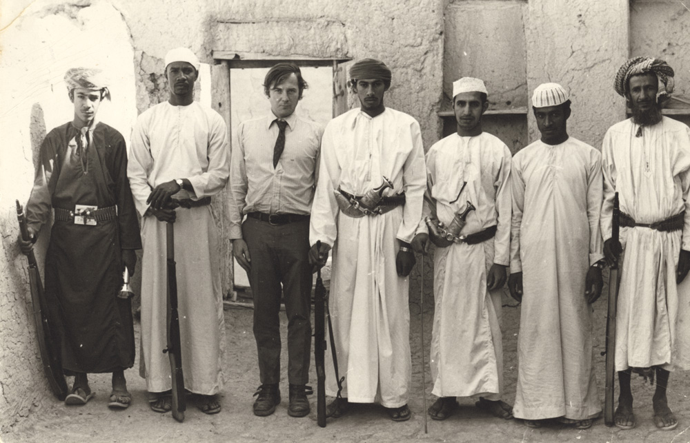 David Egee stands to the left of the Wali of Nizwah, 1970