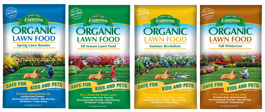 Use an organic, pet-friendly lawn food, like the Espoma Organic annual feeding program, to ensure lawns look beautiful and pets’ paws stay safe.