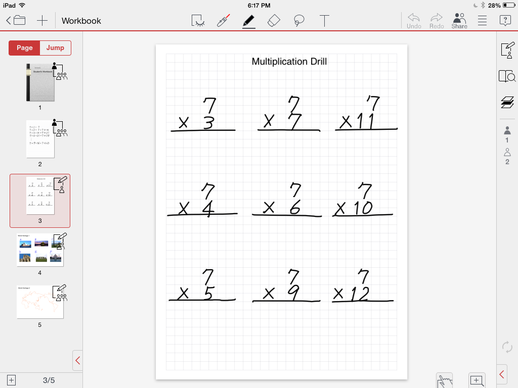 Students can complete homework in Share for Classroom