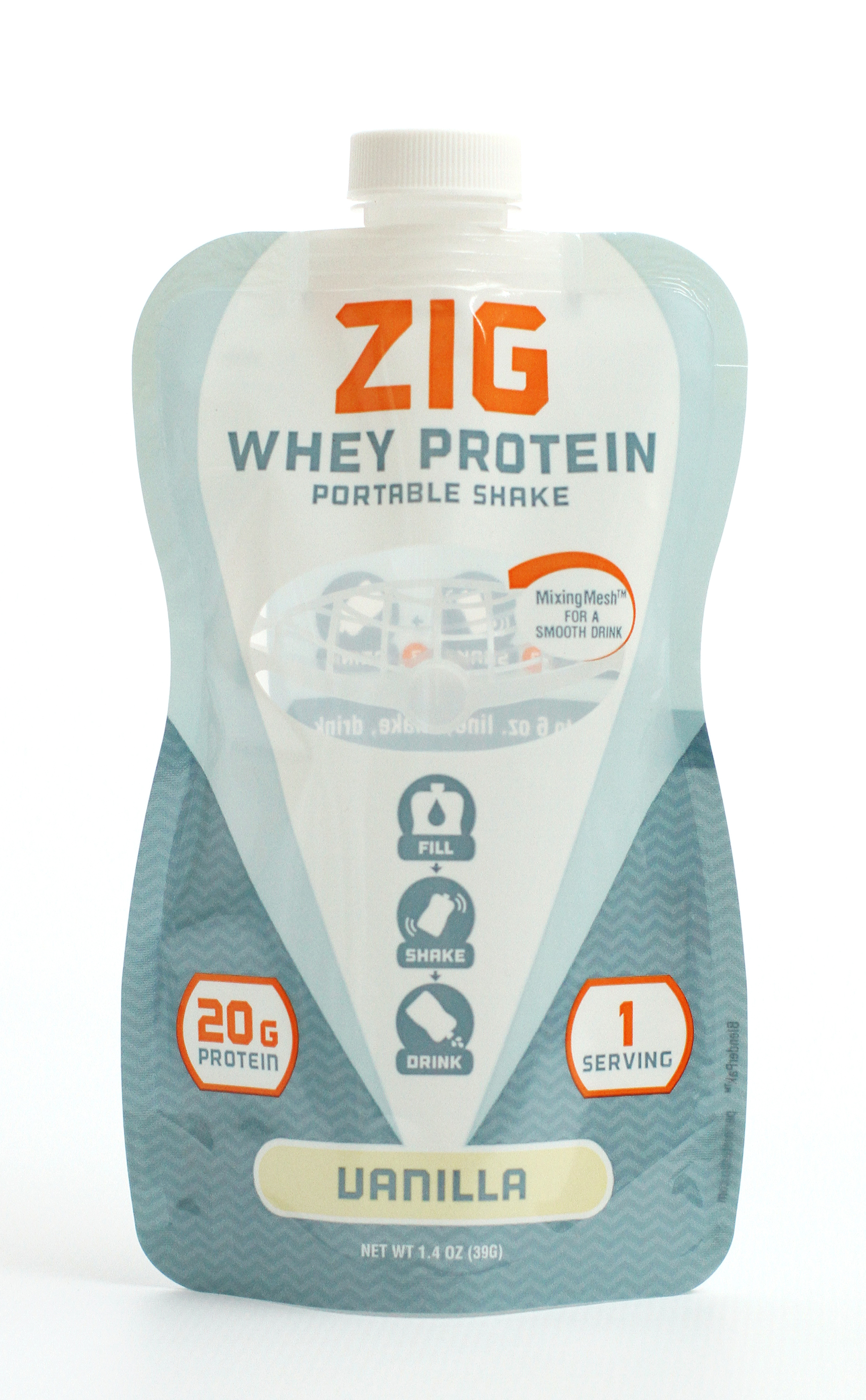ZIG Vanilla Protein Shake offers 20 grams of premium whey protein per serving.