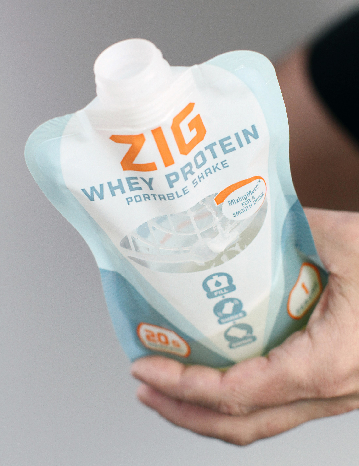ZIG is a just-add-water portable protein shake.