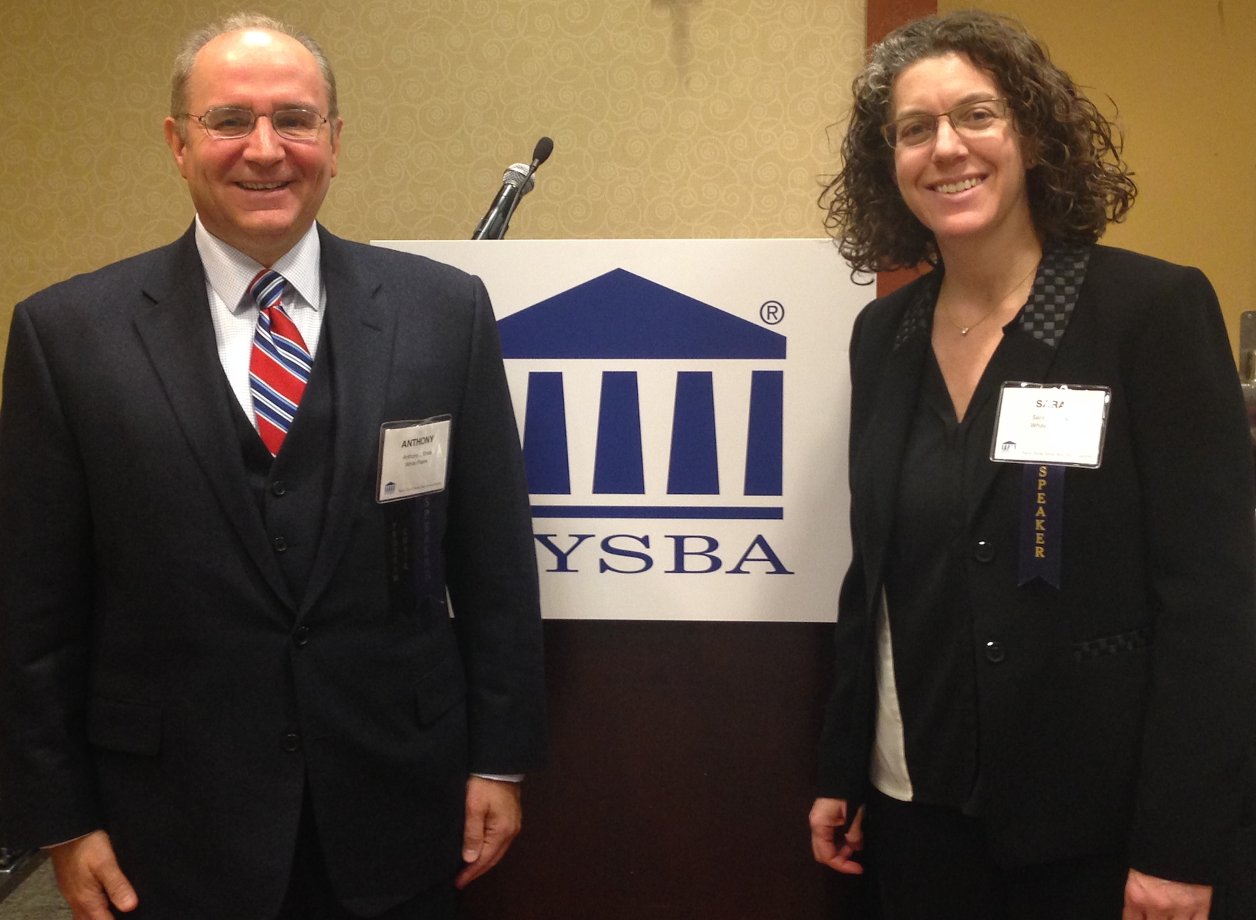 Elder law attorneys Anthony J. Enea and Sara E. Meyers of Enea, Scanlan & Sirignano, LLP at the New York State Bar Association’s 2015 Senior Lawyers Section Annual Meeting.